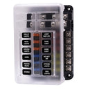 YJ-FB015 12 Ways 32V Automotive Blade Fuse Box Kit Terminal Block Holder