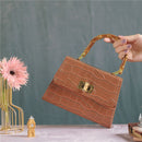 Bamboo Handbag Purse Handles U-Shaped Replacement for DIY Bags (Copper) Newly