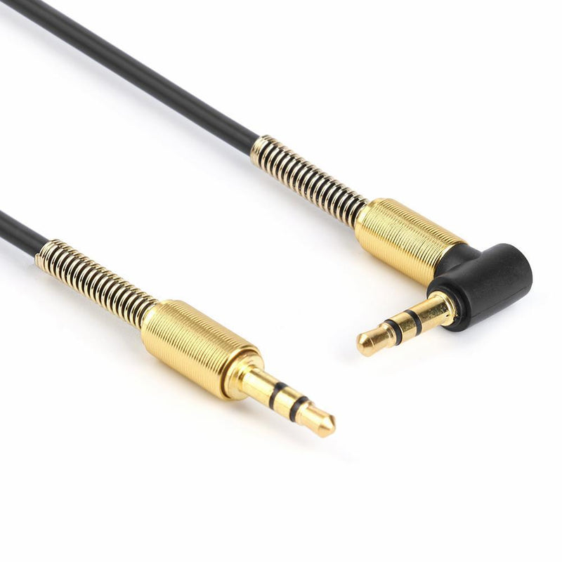 3.5mm Jack Stereo 1m Audio Cable Male to Male 90 Right Angle Cable (Black)