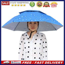 Portable Rain Umbrella Hat Foldable Outdoor Sun Shade Head Cap (Dark Blue)