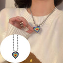 Pendant Clavicle Chain Heart Shape Necklace Hip Hop Chain Round Bead Necklace