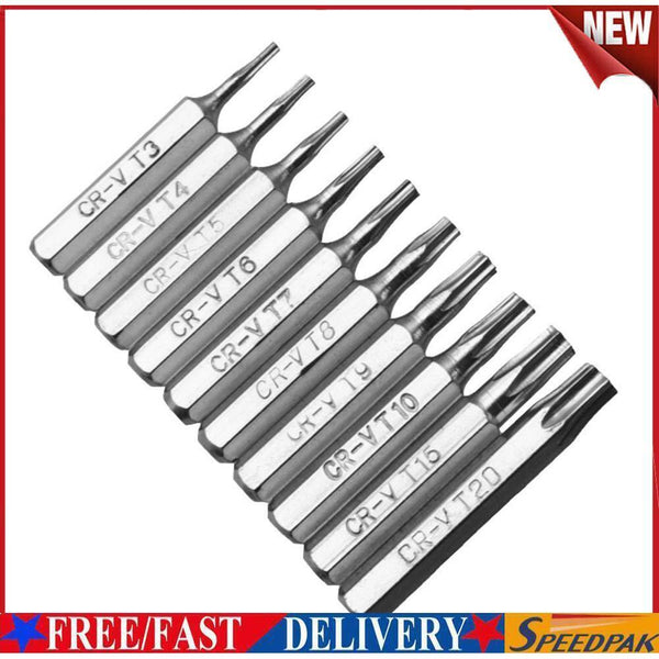 10pcs CR-V Torx Bits Set T3 T4 T5 T6 T7 T8 T9 T10 T15 T20 Mobile Repair Bit #F