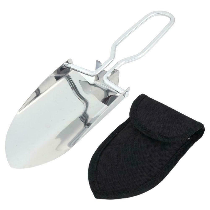 Mini Steel Collapsible Folding Shovel Camping Spade Tool w Bag Garden Q8T4