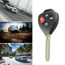 For Yaris 2007-2010 Car Remote Key Shell 4 Button Fob Key Case Blank Black
