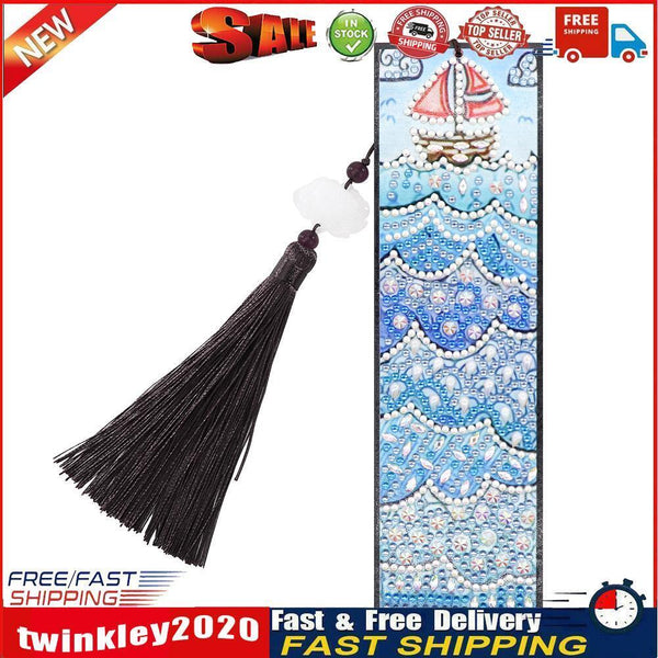 DIY Special Shape Diamond Painting Bookmark Tassel Embroidery Wave Crafts Newly
