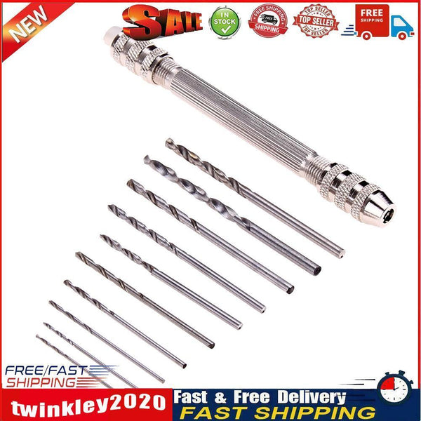0.5-3.2mm Mini Manual Aluminum Hand Drill Chuck Twsit Micro Drill Bit Tool Newly