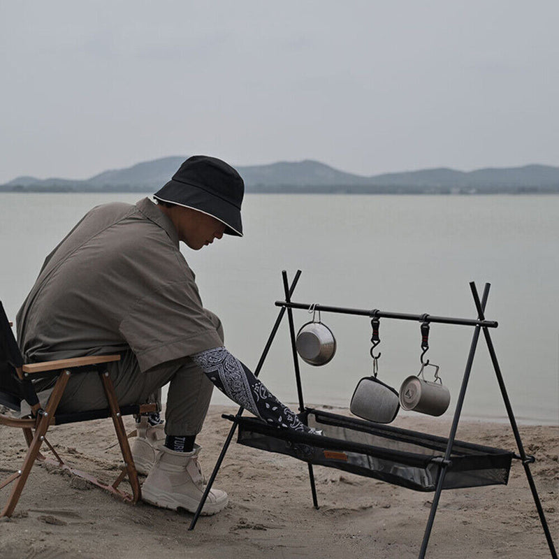 #A ShineTrip Camping Hanging Rack Tripod Pot Pan Hanger Stand for Outdoor Picnic