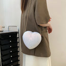 Elegant Sequins Heart-shaped Messenger Bag Shiny Glitter Ladies Purse Handbags