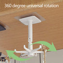 360 Degree Rotating & 180 Degree Tilt Kitchen Hook Rack 6-Claw (White) Newly