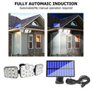 3 Head Motion Sensor Solar Lights Waterproof Remote Control Lamp (138LED) Newly