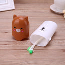 Cartoon Toothbrush Box Toothbrush Case Holder Travel Portable Cover(Brown)