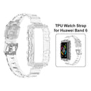 TPU Transparent Strap for HUAWEI HONOR Band 6 Soft Wristband Belt (White) Newly