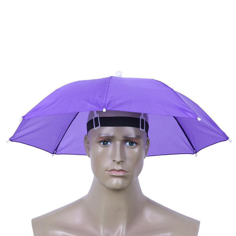 5pcs Head Umbrella Anti-Rain Fishing Anti-Sun Umbrella Hat (C)