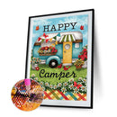 Diamond DIY Happy Camping Full Round Drill Rhinestone Picture