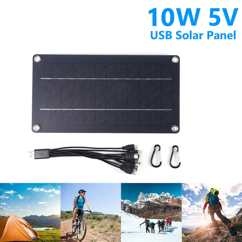 5v Cell Charger Dual Usb Solar Battery with Carabiner Charging Tool for Out