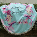 Flower Printed Beach Towel Round Tassel Ethnic Style Blanket Picnic Mat