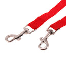 Nylon Double Dual Two Pets Dogs Leash 2 Way Coupler Walk Necklace(Red)