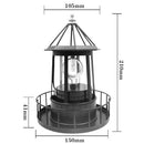 Lighthouse Solar LED Light 360 Degree Rotating Lamp Beacon Garden Yard Decor