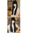 Addorable Girls Lady Long Straight Clip on Hair Extension Black Fiber 60c