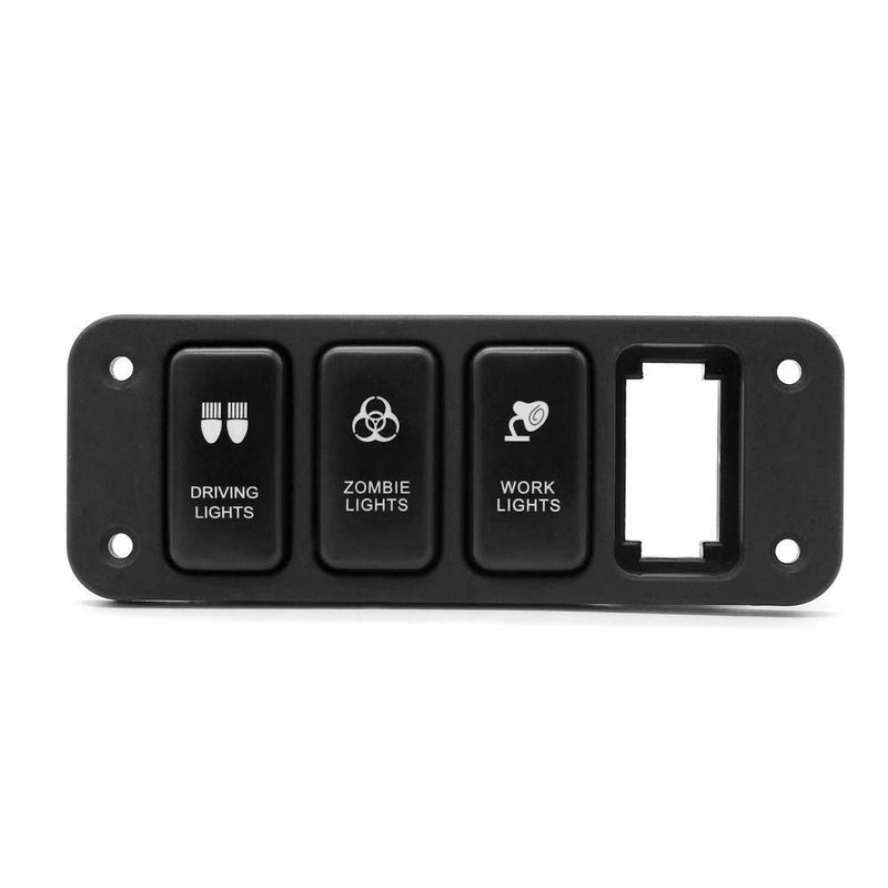 12V 4 Button Blue LED On/Rocker Switch Panel with 150mm Cable for Toyata