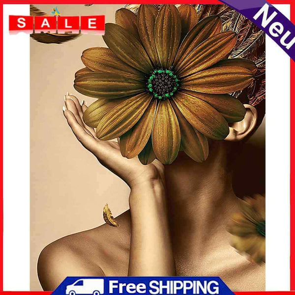 Daisy Girl Oil Paint by Numbers Hand Painted Frameless Picture Home Ornament Kit
