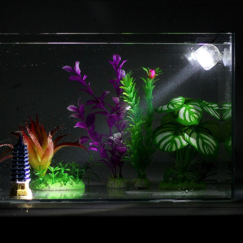 1W Mini Waterproof Aquarium LED Spotlight Fish Tank Submersible Lamp (White