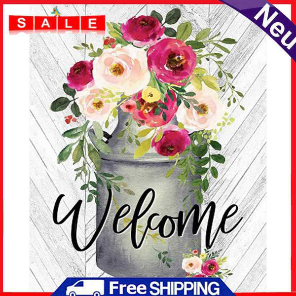 DIY Digital Picture Welcome Flowers Frameless Oil Painting By Number Handicraft