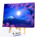 Night Cherry Blossom Oil Paint By Numbers Canvas Drawing DIY Coloring Pictu
