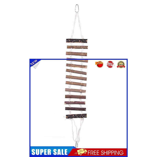 Wood Parrot Bridge, Cage Hammock Swing Toys for Birds Parakeet Budgie Cockatiel