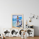 Full Embroidery Seaside Girl DIY Printed Cross Stitch Kit 11CT Needlework Sets