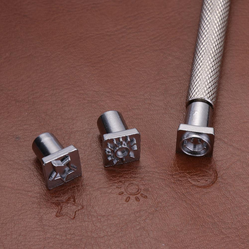 9 in 1 DIY Leather Printing Tool Steel Metal Carving Leathercraft Tool Kit Newly