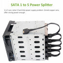 SATA 1 to 5 SATA 15Pin Hard Disk Power Supply Splitter Cable for PC Sever 76cm