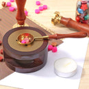 Retro Fire Metal Wax Seal Stamp Copper Spoon Wood Handle Furnace Stove Pot Tool