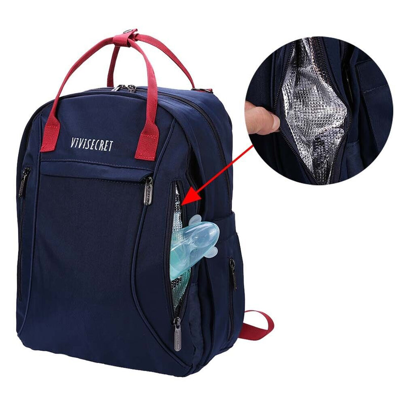 Pure Mummy Waterproof Diaper Handbag Large Maternity Backpacks (Dark Blue-256320