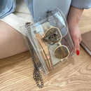 Women Solid Color Clear Messenger Bag Fashion Ladies Chain Mini Purse Phone Bags