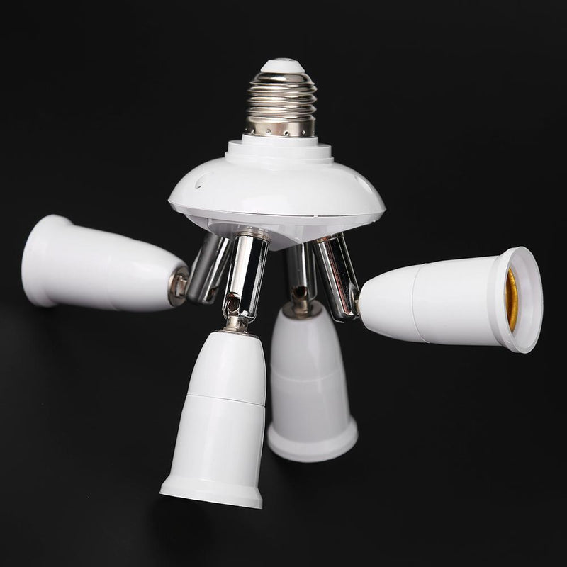 Adjustable E27 Splitter 4 Heads Lamp Base Adapter LED Bulb Holder Socket Newly