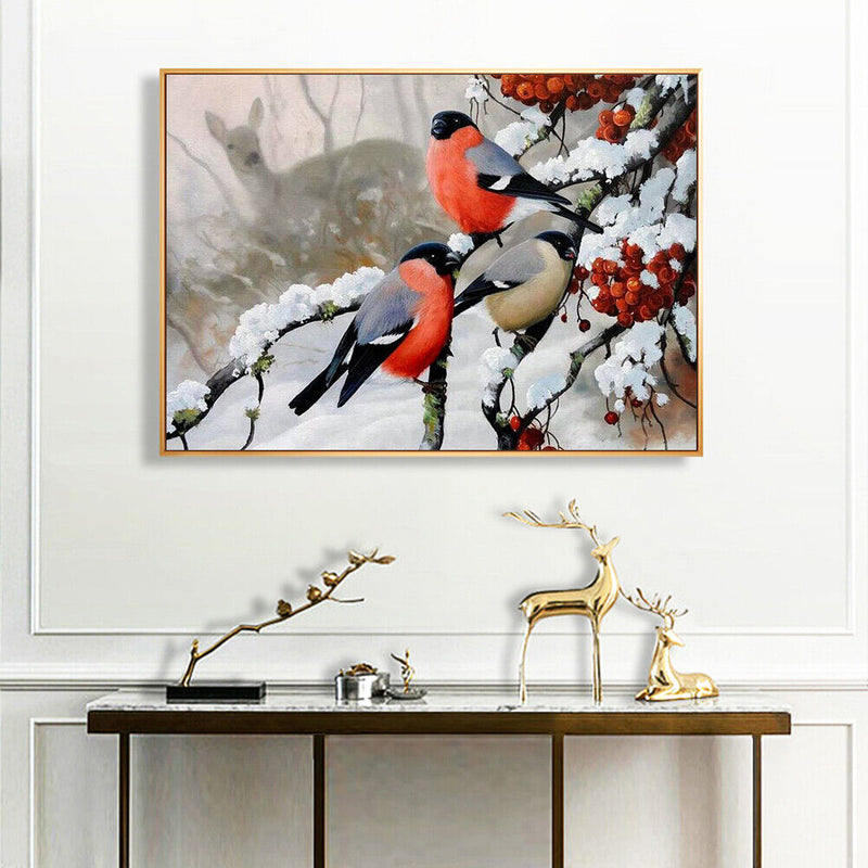 DIY Paint By Number Kit Snow Bird Animal Acrylic Paint Art Craft Decoration Gift