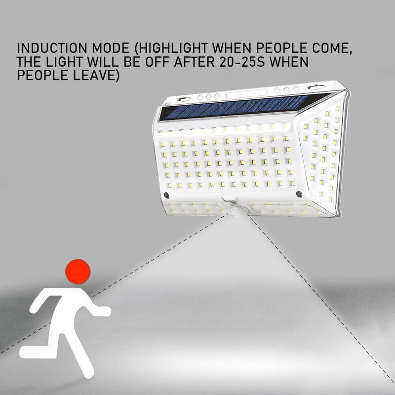 142LED Solar Wall Light Outdoor Waterproof Motion Sensor Lamp Garden Decoration
