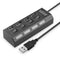 USB Hub 480Mbps Multi USB 2.0 Adapter 4 Port Expander Splitter (Black)