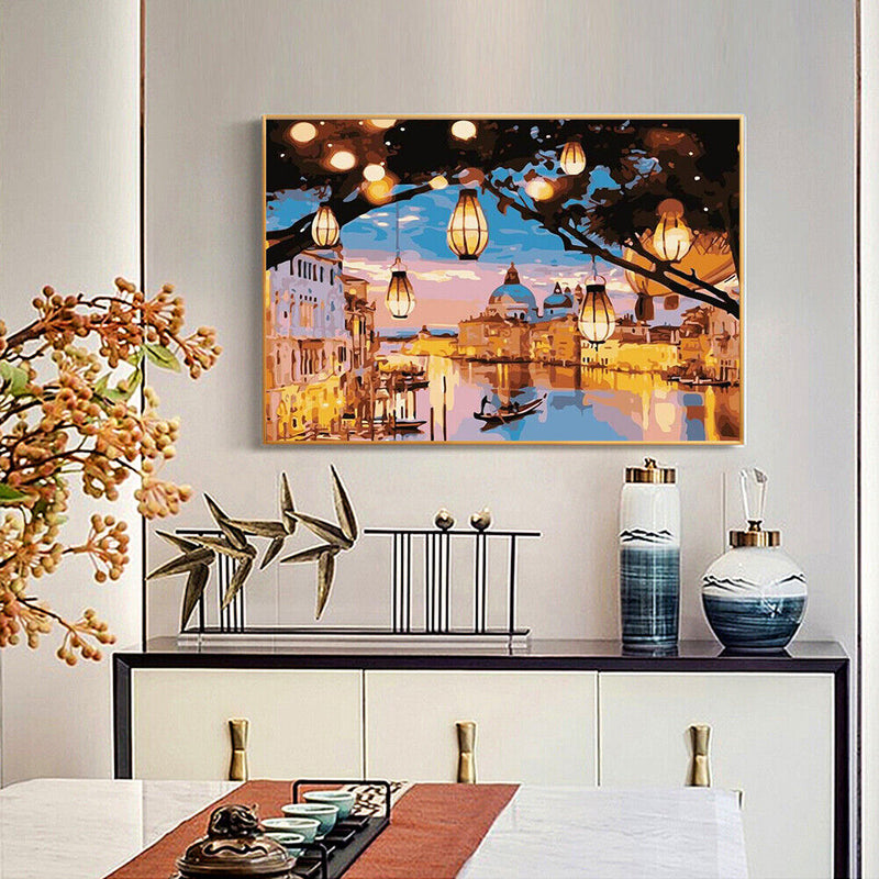 Venice Night View Oil Painting By Numbers Canvas Picture Set Kit No Frame