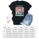 Independence Day Print Teddy Letter Tea T-Shirt (Black M)