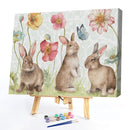 Paint By Numbers for Beginner Rabbit and Flower DIY Acrylic Painting Kit Newly