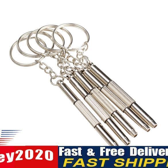 5PCS 3in1 Eyeglass Screwdriver Sunglass Watch Repair Kit with Keychain Newly