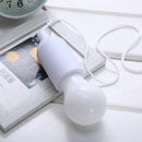 LED Hanging Light Bulb Battery Powered Colorful Pull Cord Bulbs (White) Newly