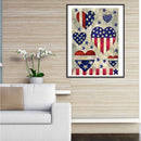 5D DIY Diamond Painting Flag Full Drill Rhinestone Mosaic Art Picture for Hom