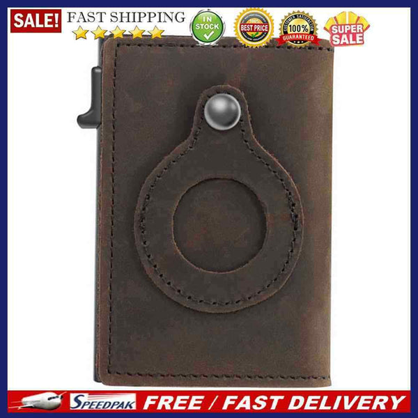 For Air Tag Anti-Lost Credit Card Wallet Tracker Leather Card Holder Accessor
