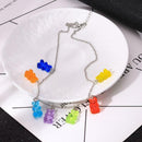 Necklace Jewelry Handmade Candy Colors Cute Cartoon Pendant Bear Chain N4Z8