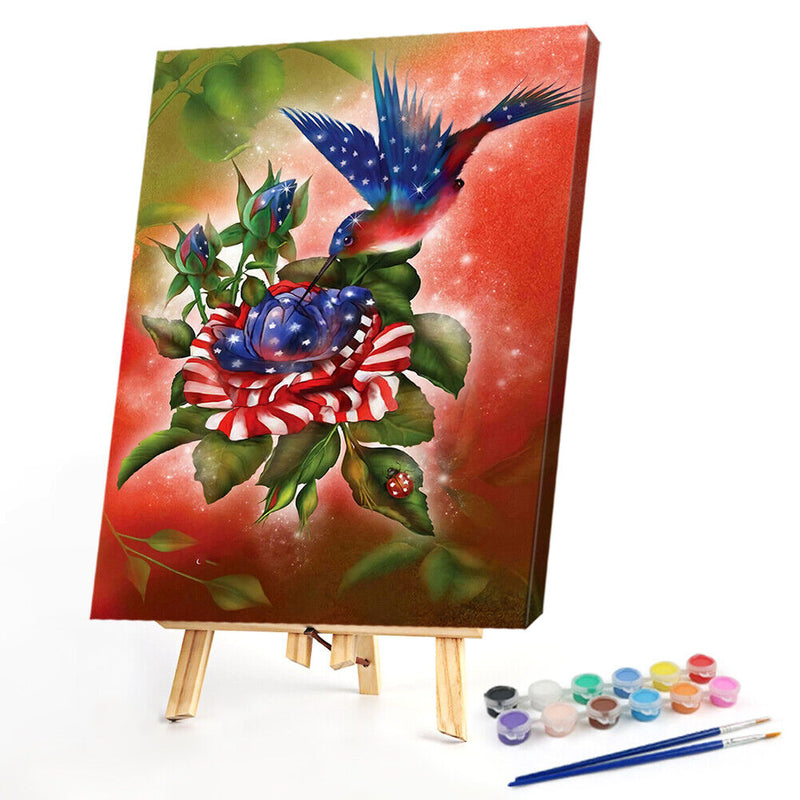 Acrylic Oil Painting By Numbers Flag Animal Digital Picture Art Home Wall Decor
