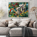Full Cross Stitch 11CT Cotton Thread DIY Koalas Parrots Printed Embroidery