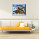 Landscape Cross Stitch 14CT Stamped Print Canvas Needleworks Ornaments for Gi